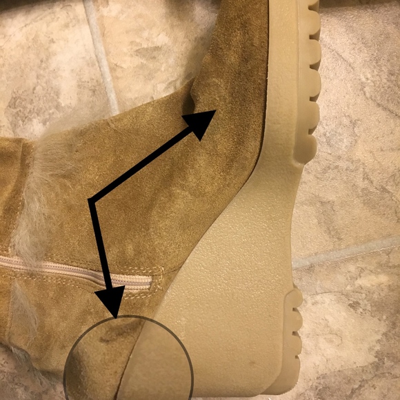 🚫 SOLD Reposh Coach Tan Suede Faux Fur Boots - Picture 5 of 8